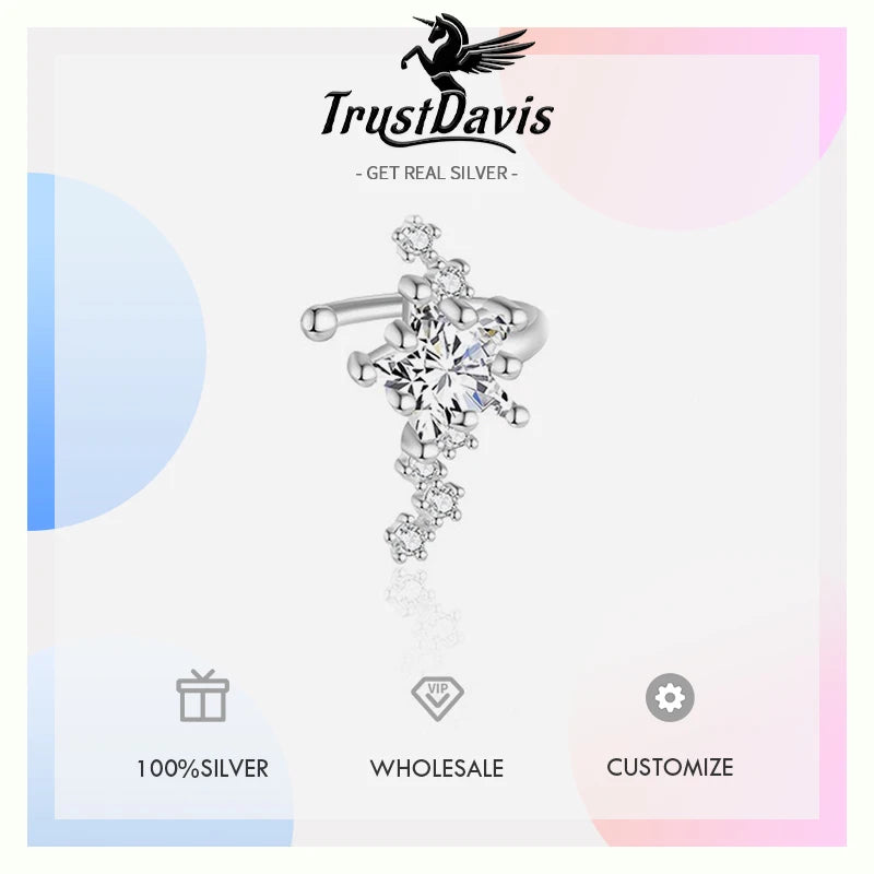 Star Moon Zircon Single Clips Earrings  DS4749