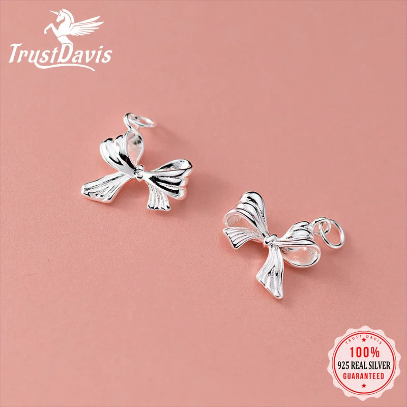 Bow Charm Pendant Handmade DIY Accessories Wholesale DZ1681