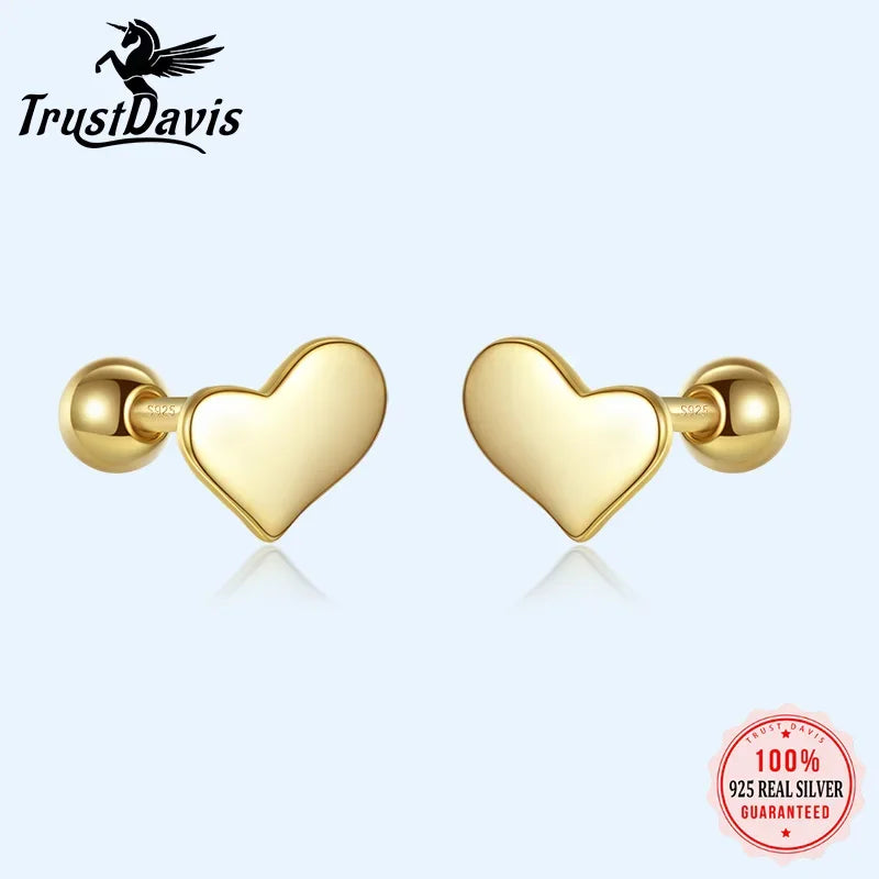 Heart Screw Stud Earrings DA1979