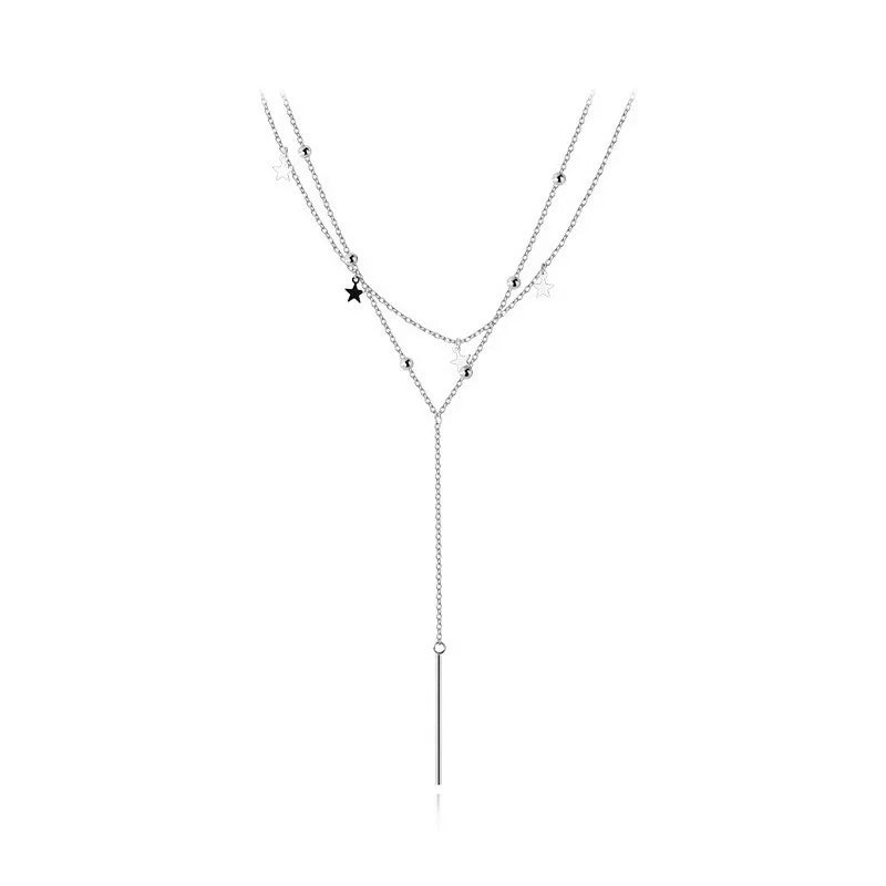 TrustDavis Genuine 925 Sterling Silver Classic Luxury Star Necklace for Women Wedding S925 Necklace Jewelry DA3231