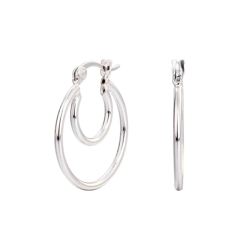 Simple Geometric Double Circle Hoop Earrings DS4382
