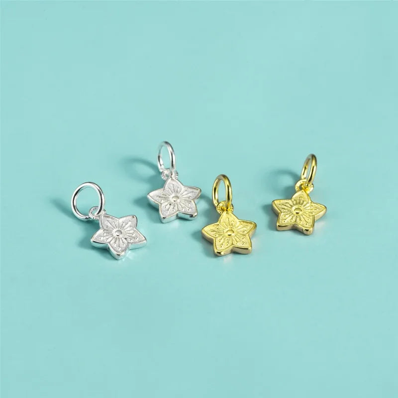 Cherry Blossom Star Charm Pendant Dainty Minimalist DZ1893