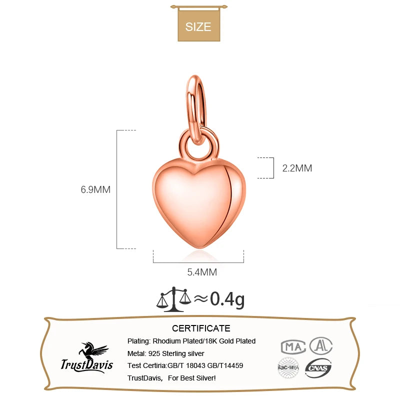 Heart Charm Pendant Handmade DIY Accessories Jewelry DZ75