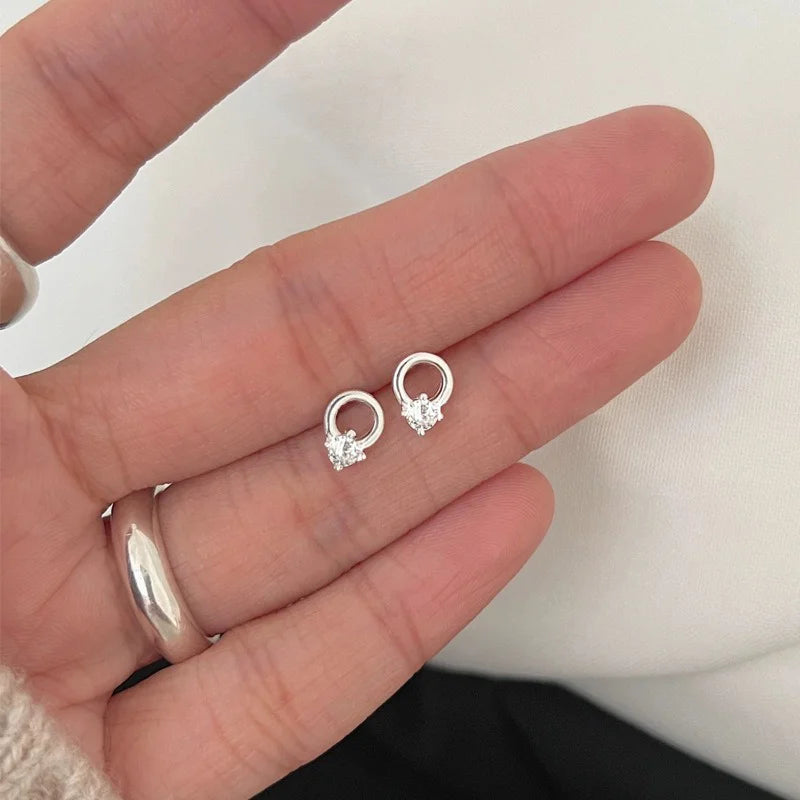 Circle Zircon Stud Earrings DS4808