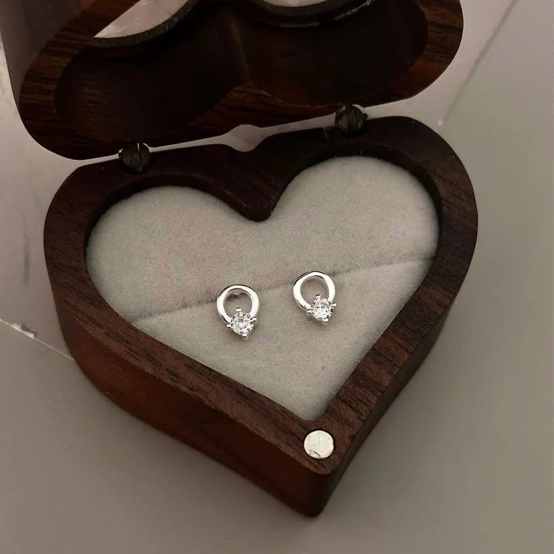 Circle Zircon Stud Earrings DS4808