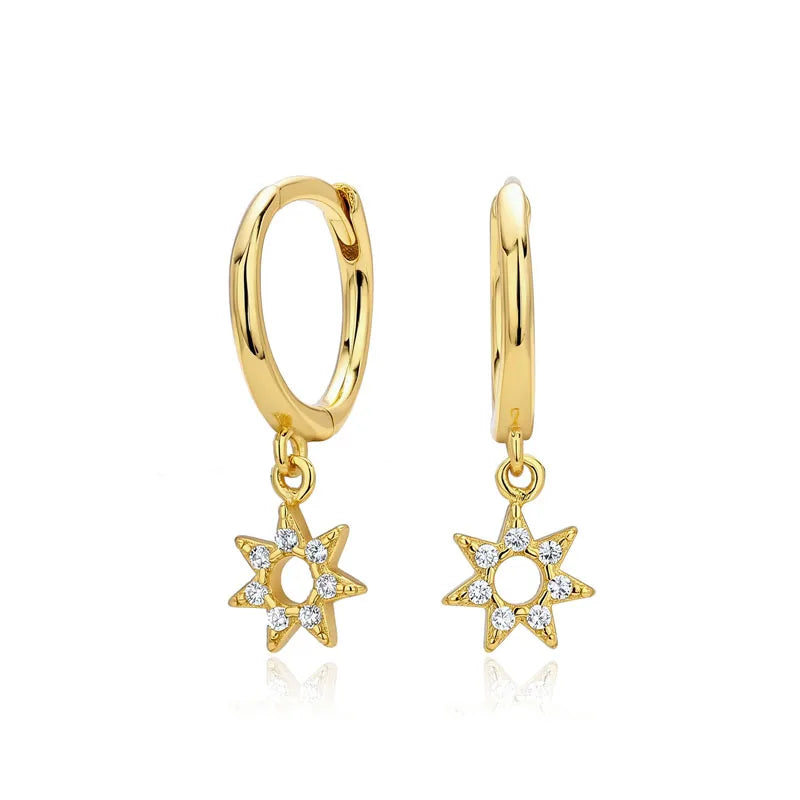 Hollowed-out Star Zircon Stud Earrings DS4910