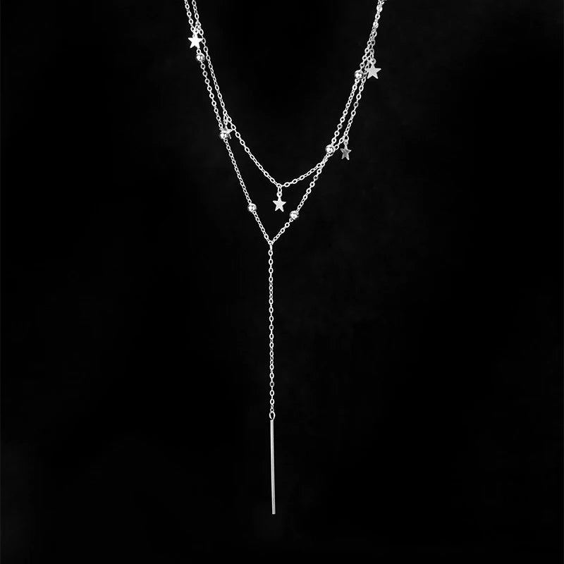 TrustDavis Genuine 925 Sterling Silver Classic Luxury Star Necklace for Women Wedding S925 Necklace Jewelry DA3231