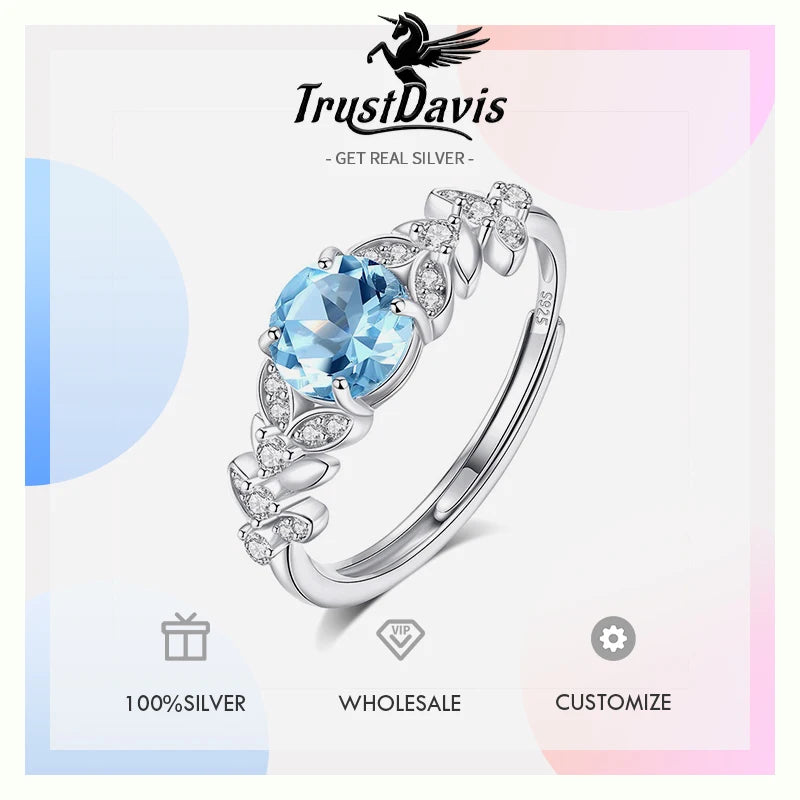 Natural Crystal Stone Adjustable Leaf Ring DS4423