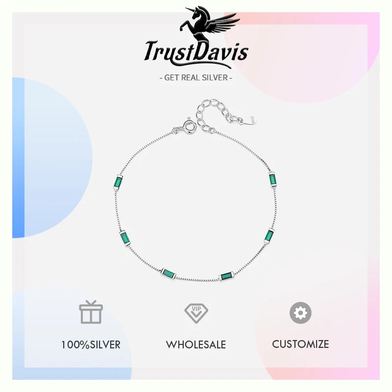 Simple Green Square Drill Bracelet DS4398
