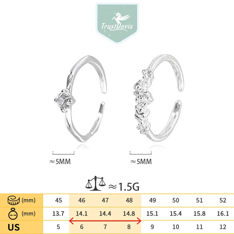 Fashion and Simple Zircon Open Ring DS4759