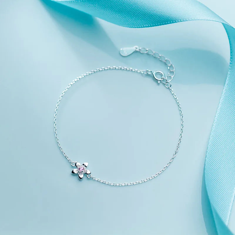 Pink Zircon Flower Bracelet DT17