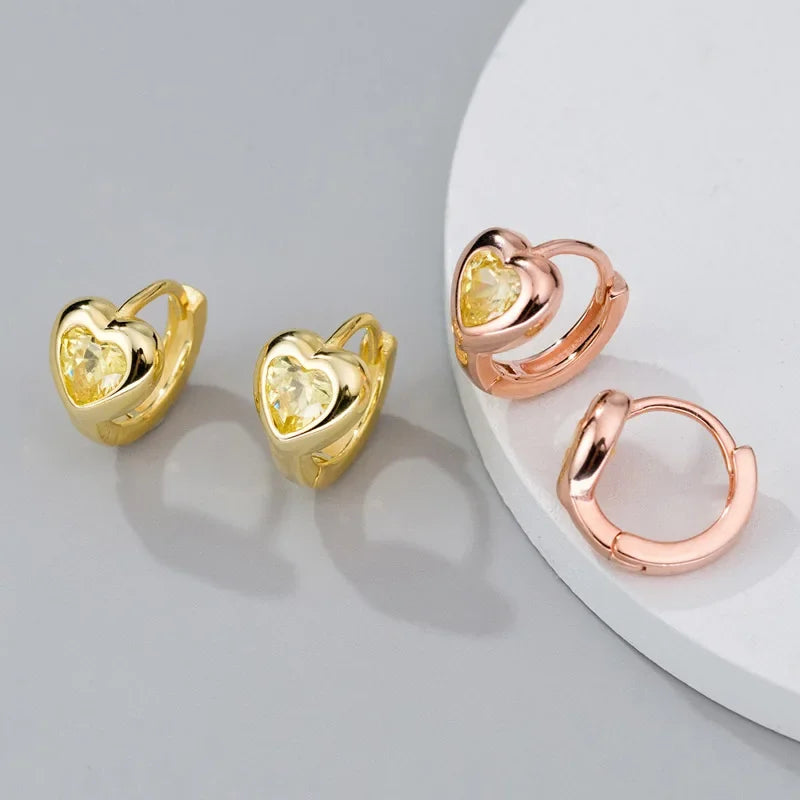 TrustDavis Girls Real 925 Sterling Silver Love Heart Hoop Earrings for Women Daughter Birthday Gift Fine Jewelry DS4284