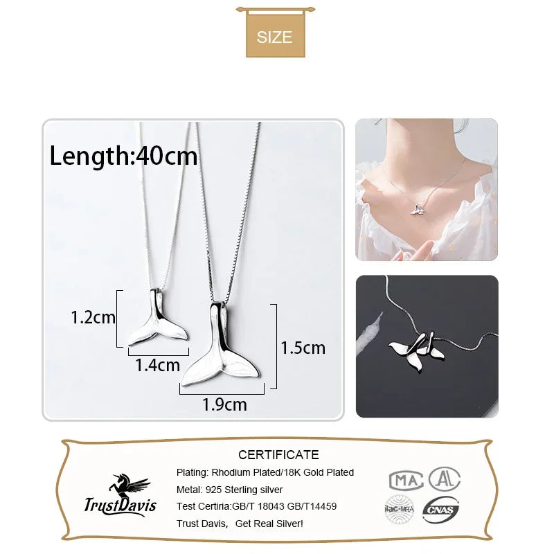 2 Sea-Maid Fishtail Pendant Chokers Necklaces DS847