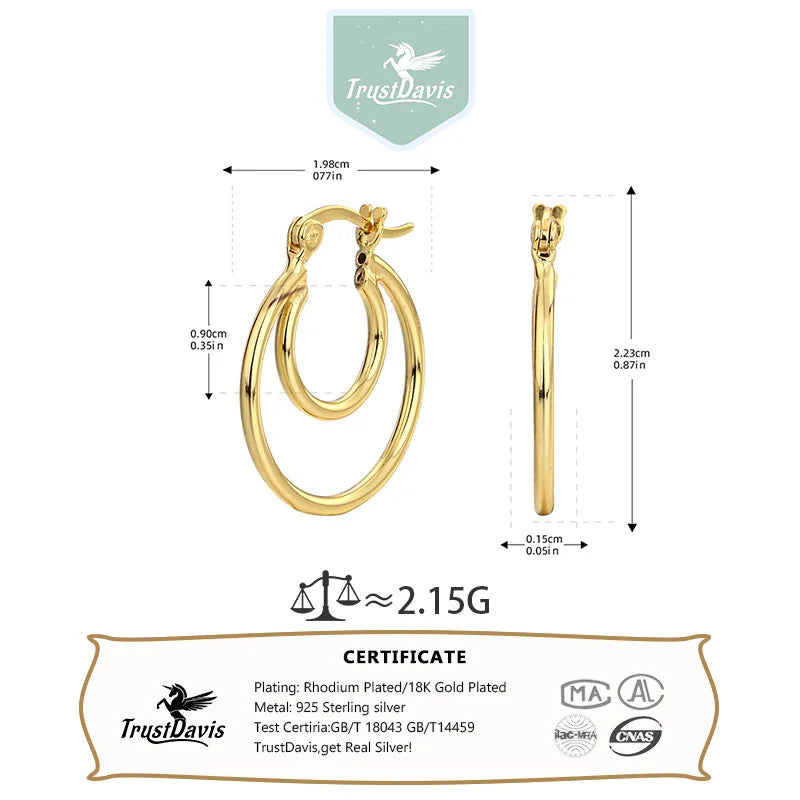 Simple Geometric Double Circle Hoop Earrings DS4382