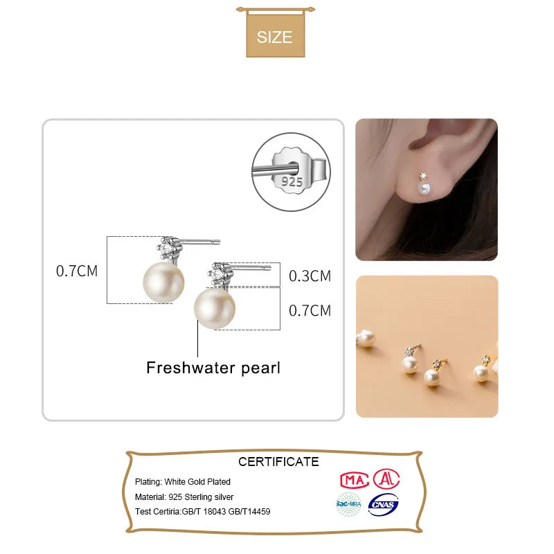 Fashion Pearl CZ Stud Earrings DA2125