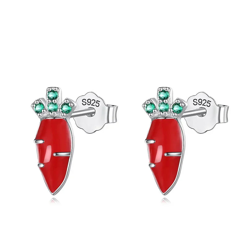 TrustDavis 100% 925 Sterling Silver Women Fashion Ice Cream Style Stud Earrings Gift For Daughter Girls Teens Wholesale DS1533