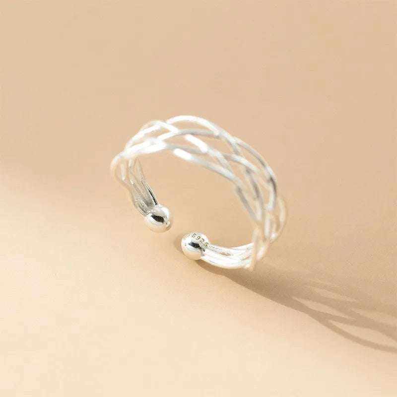 Woven Cross-layered Open Ring DS4842
