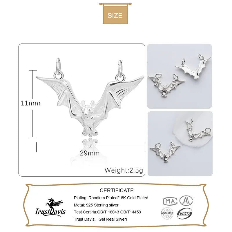 Circle Bat Charm Pendant DIY Accessories DZ445