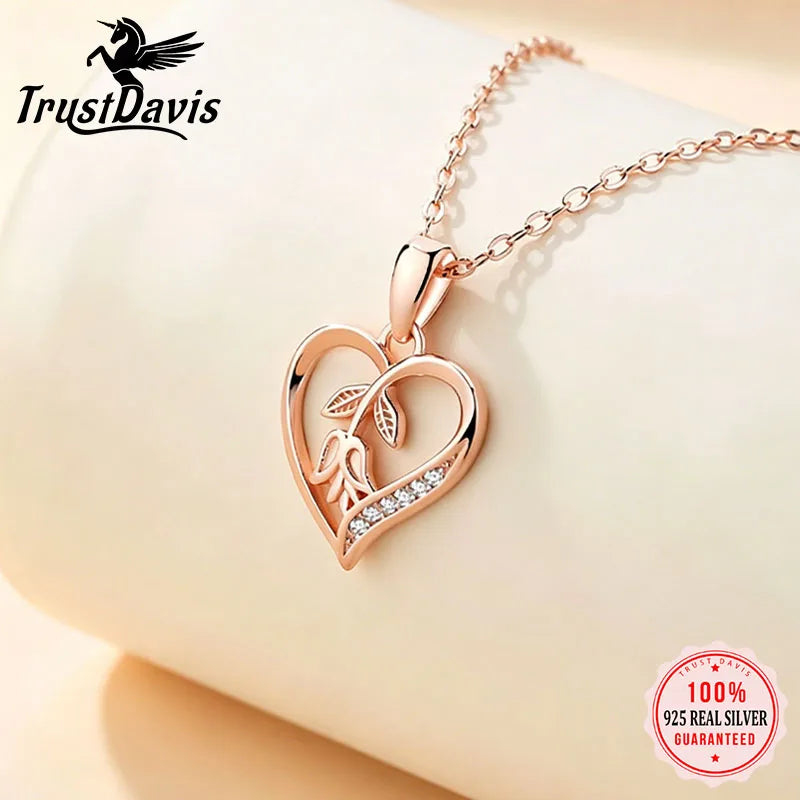 Heart Flowers Silver Pendant DZ1903