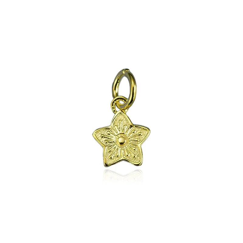 Cherry Blossom Star Charm Pendant Dainty Minimalist DZ1893
