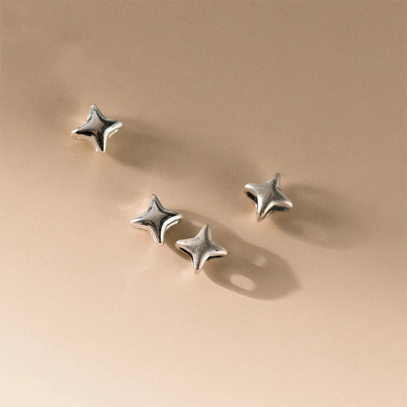 TrustDavis Real 925 Sterling Silver Bracelet Necklace Fashion Shine Star Separator Beads DIY Accessories Jewelry Gift DZ1797