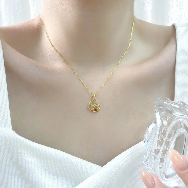 Love Mom Zircon Necklace DS4841