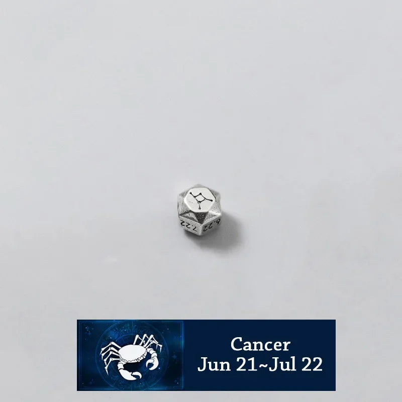 TrustDavis Real 925 Sterling Silver Beads Fashion 12 Constellation Charm Beads Fit Bracelet Necklace Accessories Jewelry HY886