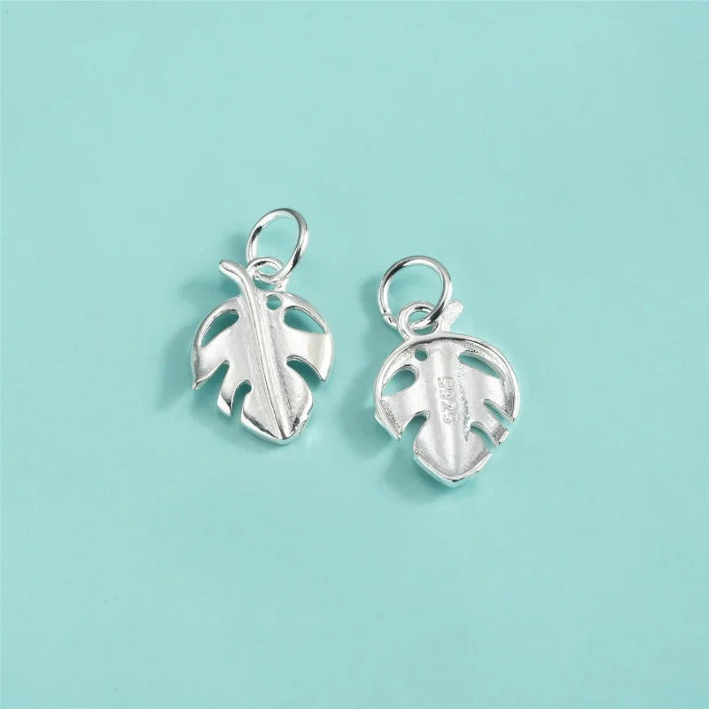 Leaf Charm Pendant Dainty Minimalist Shiny Hollow Cutout DZ1895