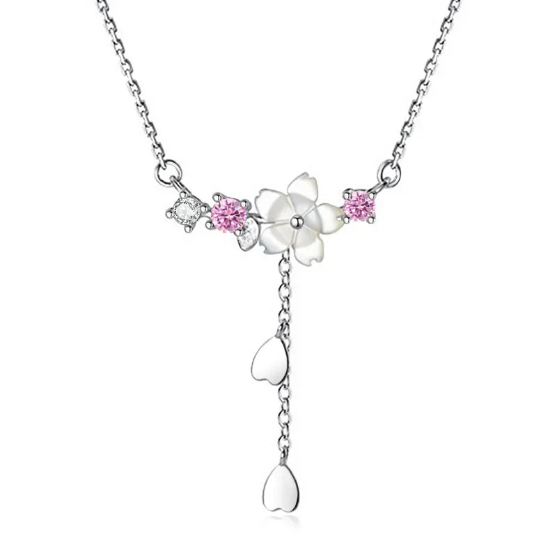 Flower Chian Heart Necklace DA1334