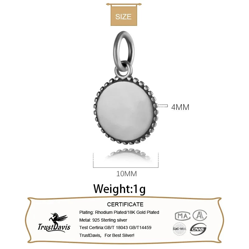 Round Coin Flower Charm Pendant DIY Accessories DZ271