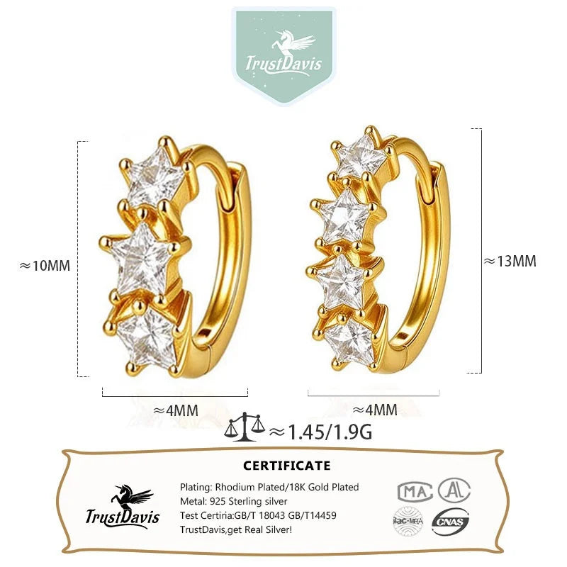 Star Zircon Hoop Earrings DS5019