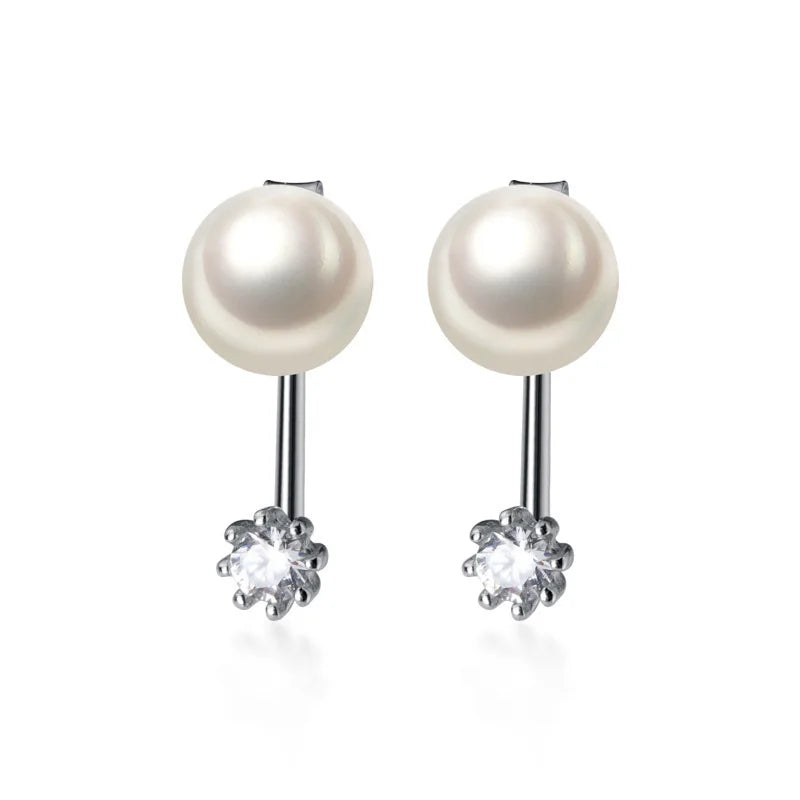 Simple Pearl CZ Stud Earring DA1724