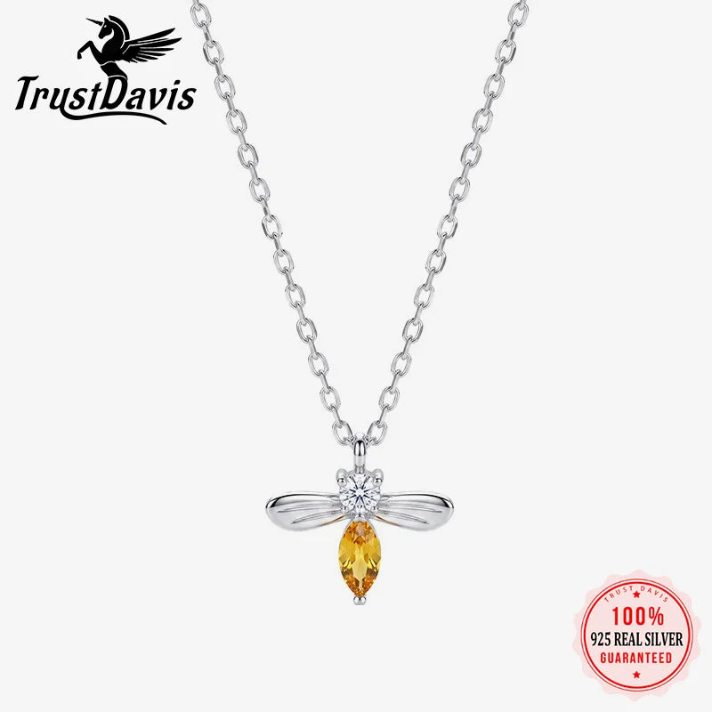 Animal Bee Zircon Necklace for Women Daily Wear Jewelry Gift DS4985