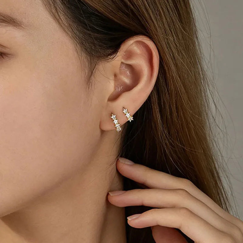 Star Zircon Hoop Earrings DS5019
