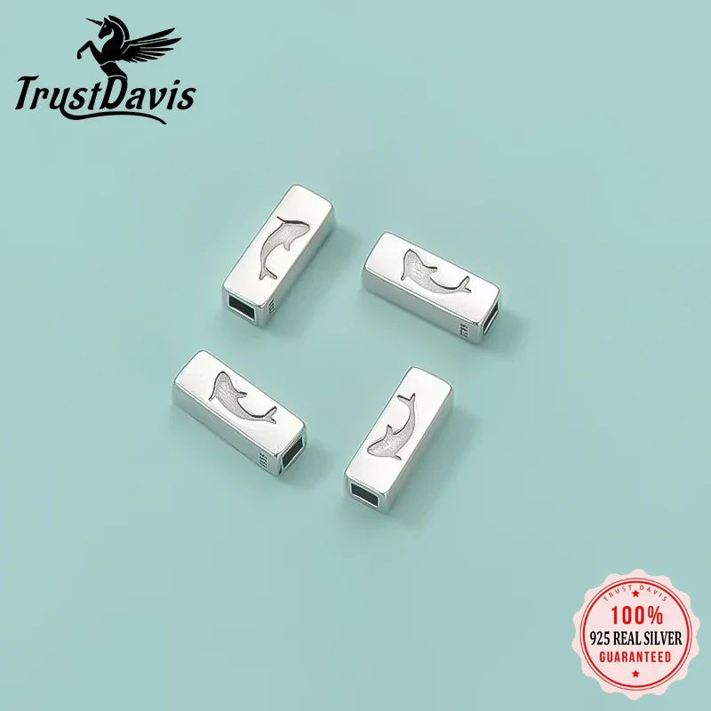 Square Dolphin Tube Charm Beads Pendant Handmade DIY Accessories HY404
