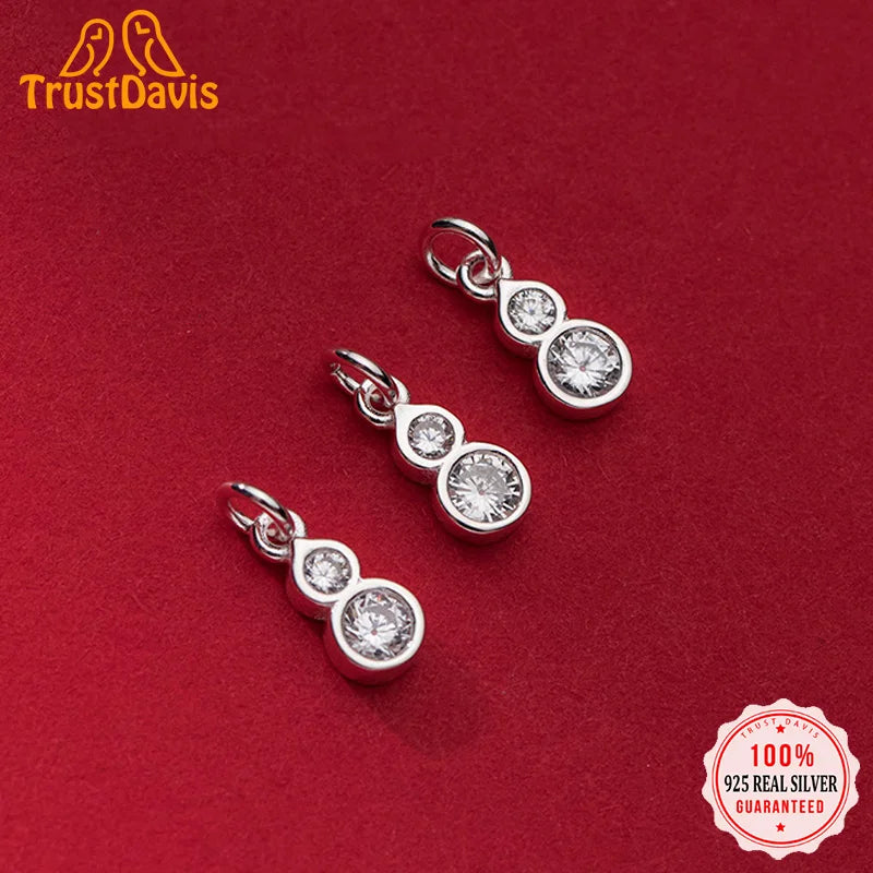 Round Shiny CZ Charms Pendant DIY Accessories HY942