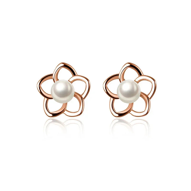Flower Synthesis Pearl Stud Earrings DA2919