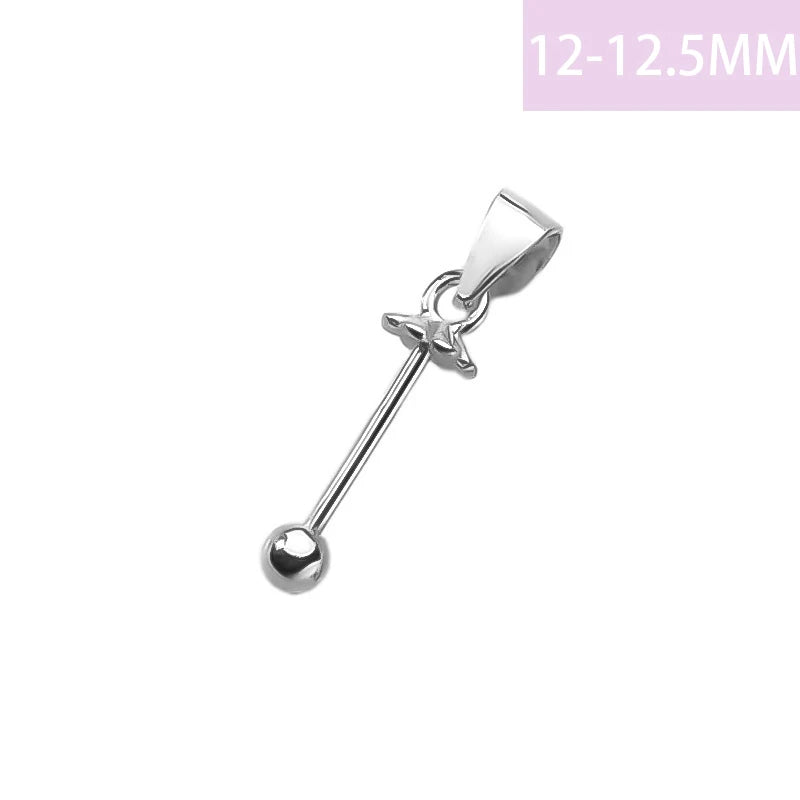 TrustDavis Real 925 Sterling Silver Twist  bead Ball Clip DIY Jewelry Accessories K-gold Plated Rope Jade Pendant Button DZ1794