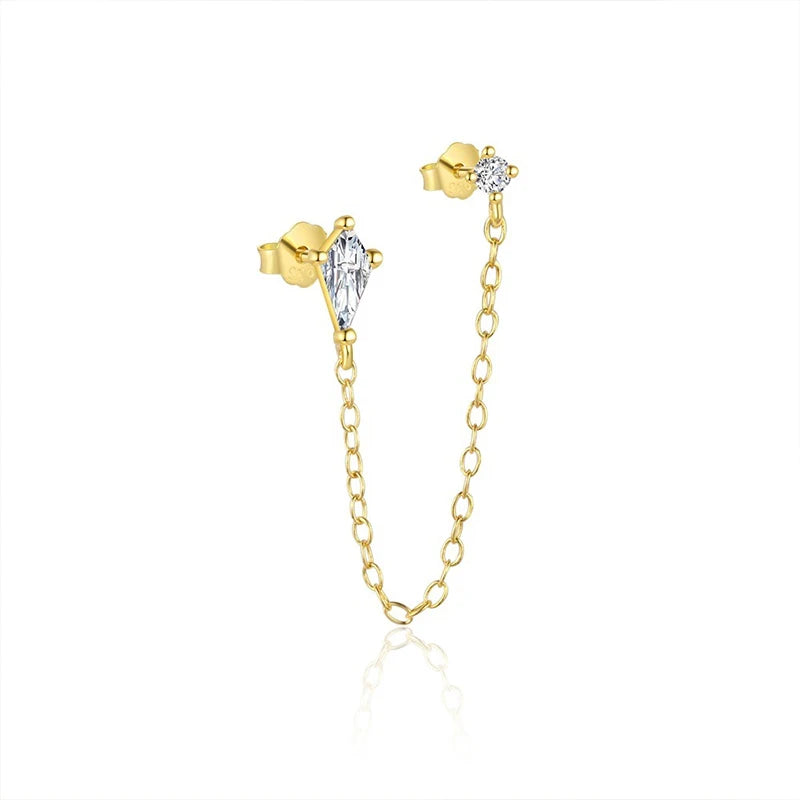 TrustDavis 925 Sterling Silver Women's Fashion Simple Single Tassel Long Chain Earrings for Women Girls Jewelry Gift DS4448