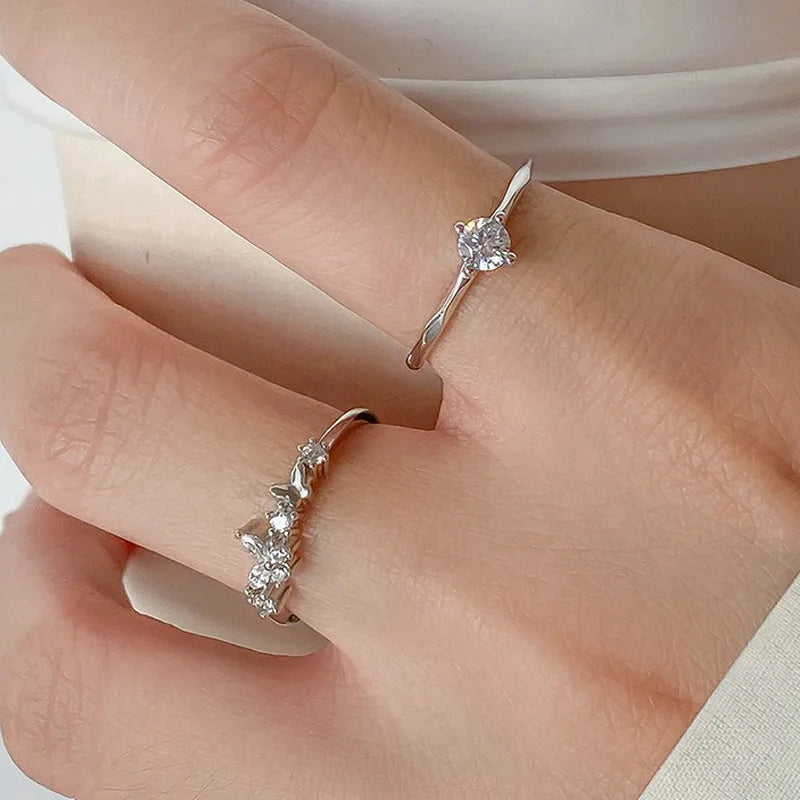 Fashion and Simple Zircon Open Ring DS4759