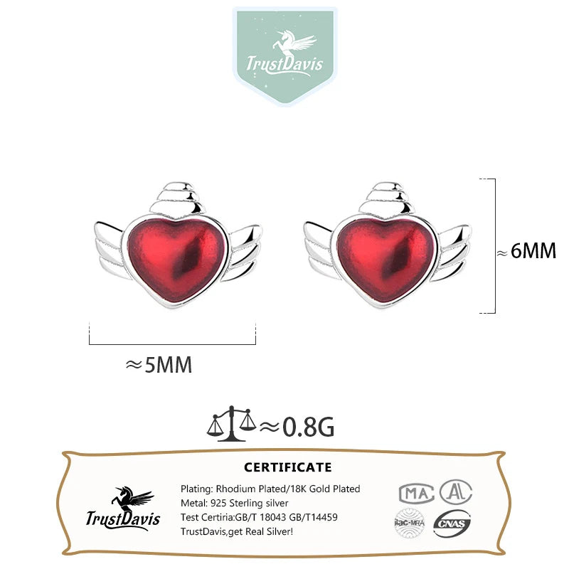 TrustDavis Real 925 Sterling Silver Women's Fashion Simple Wishing Bottle Thread Earrings for Women Girls Jewelry Gifts DS4244