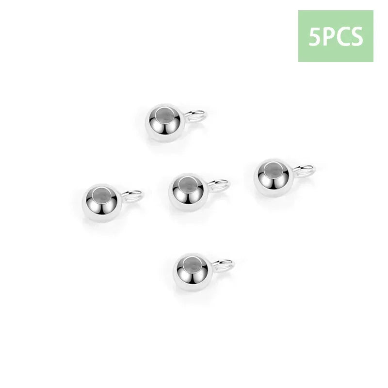 TrustDavis Real 925 Sterling Silve 3mm4mm isolation bead adjustment ball DIY Accessories Jewelry HY953