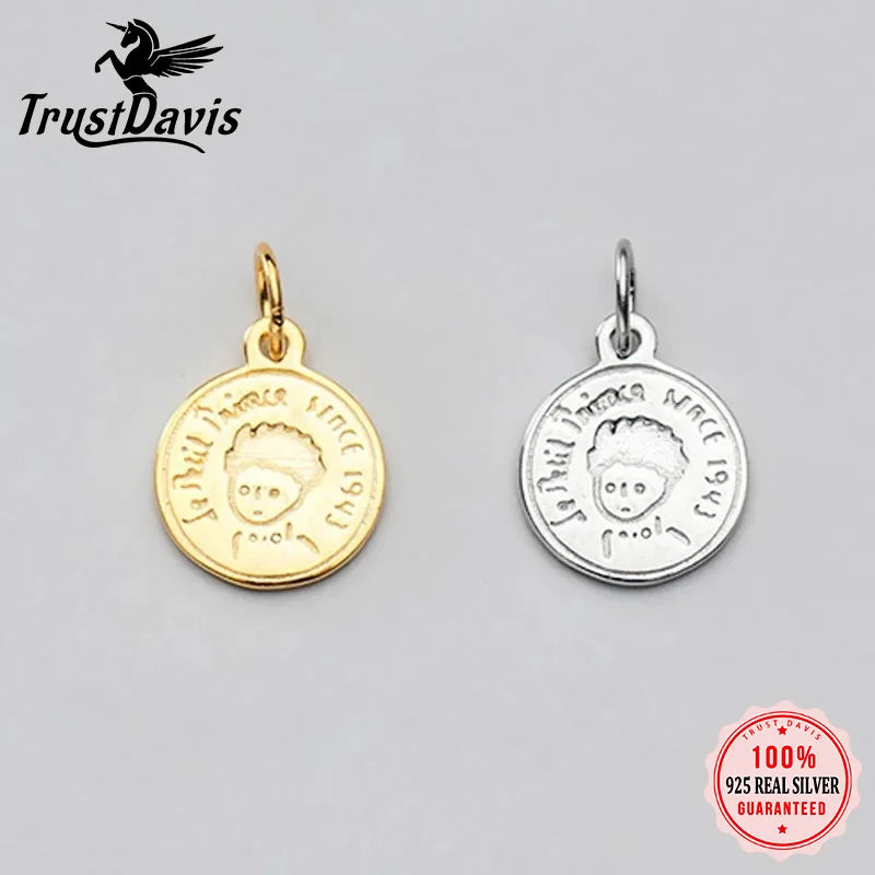Fashion Sweet Round Boy Coin Charm Pendant DZ300