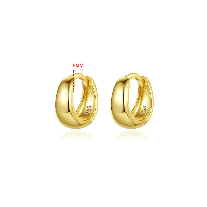 6 7 8 9 10mm Silver Hoop Earrings DG0132