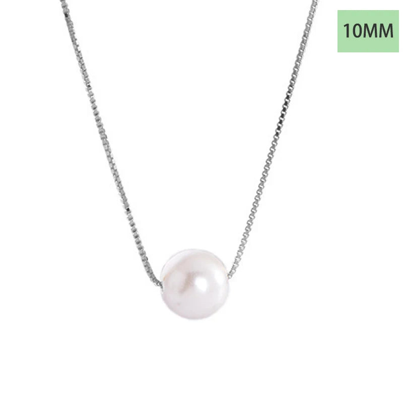 TrustDavis 925 Solid Sterling Silver Elegant Synthetic Pearl Pendant Necklace Women Girls Birthday Gift Fine S925 Jewelry DS4439