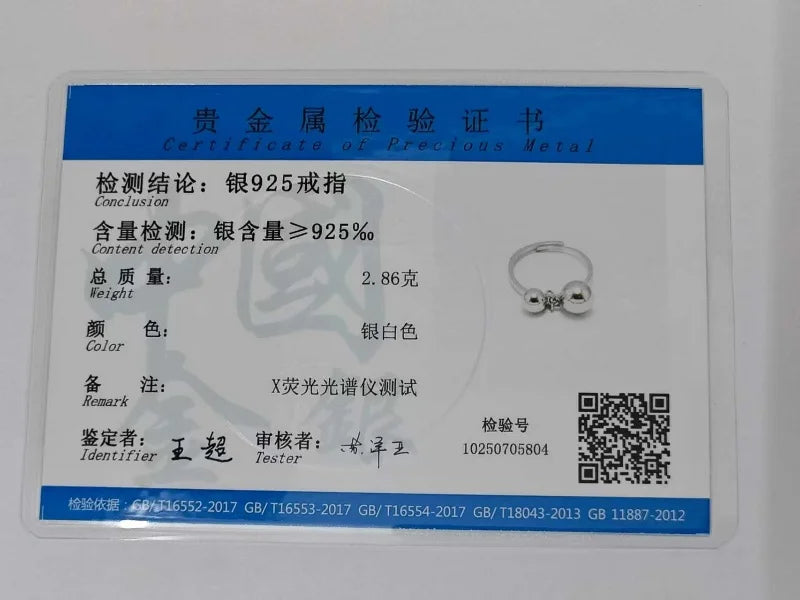 TrustDavis Real 925 Sterling Silver 2022 Sweet Small Big Beads Opening Ring For Fashion Women Wedding Party Fine Jewelry DE0131