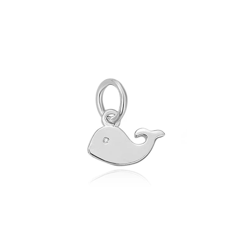 TrustDavis Real 925 Sterling Silver Fashion Little Dolphin Charm Pendant Handmade DIY Accessories Fine Jewelry Wholesale DZ1745
