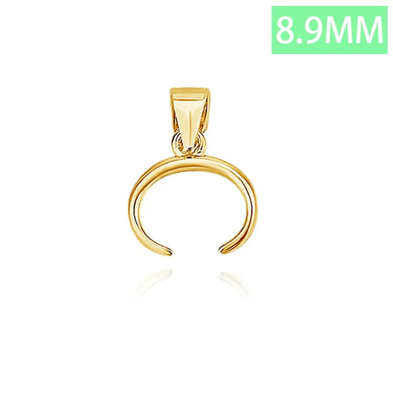 TrustDavis Real 925 Sterling Silver Fashion Bull Nose Clip Charm Pendant Handmade DIY Accessories Fine Jewelry Wholesale DZ1742