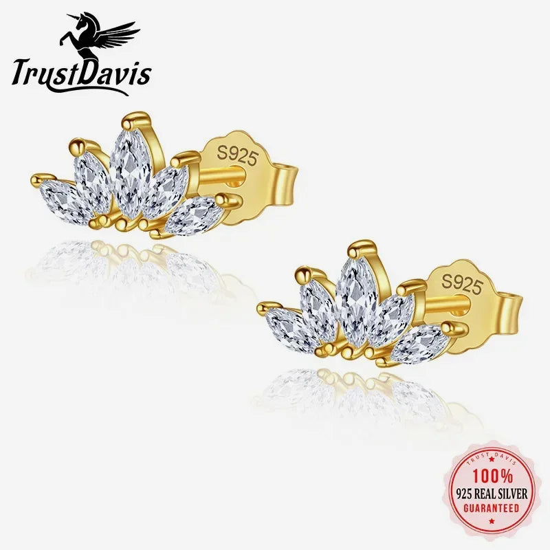 Shiny Zircon Wings Stud Earrings L077