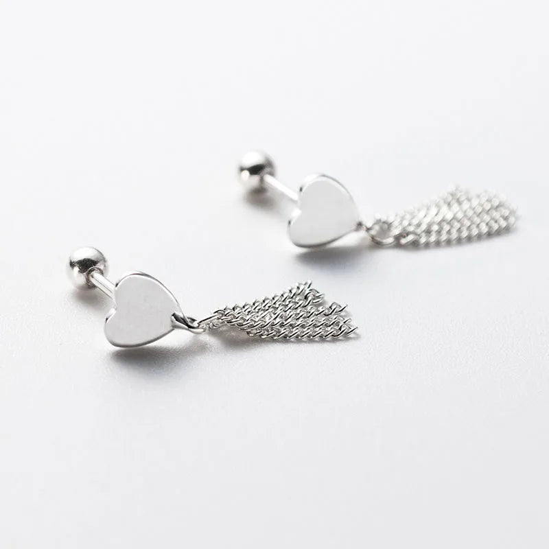 Fashion and Elegant Heart-shaped Tassel Earrings DS4935